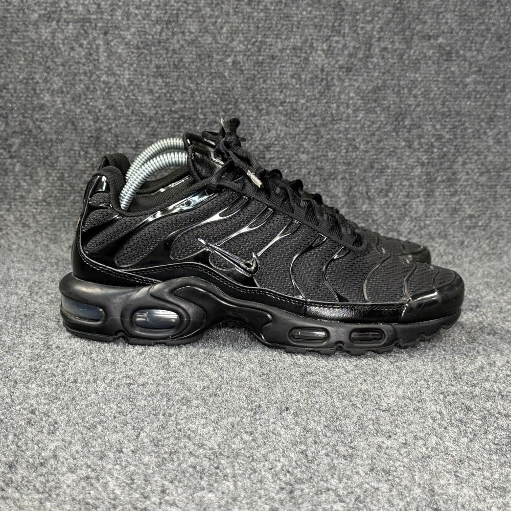 Nike Air Max Plus Running Shoes Men's 8 Triple Black Athletic Training Sneakers